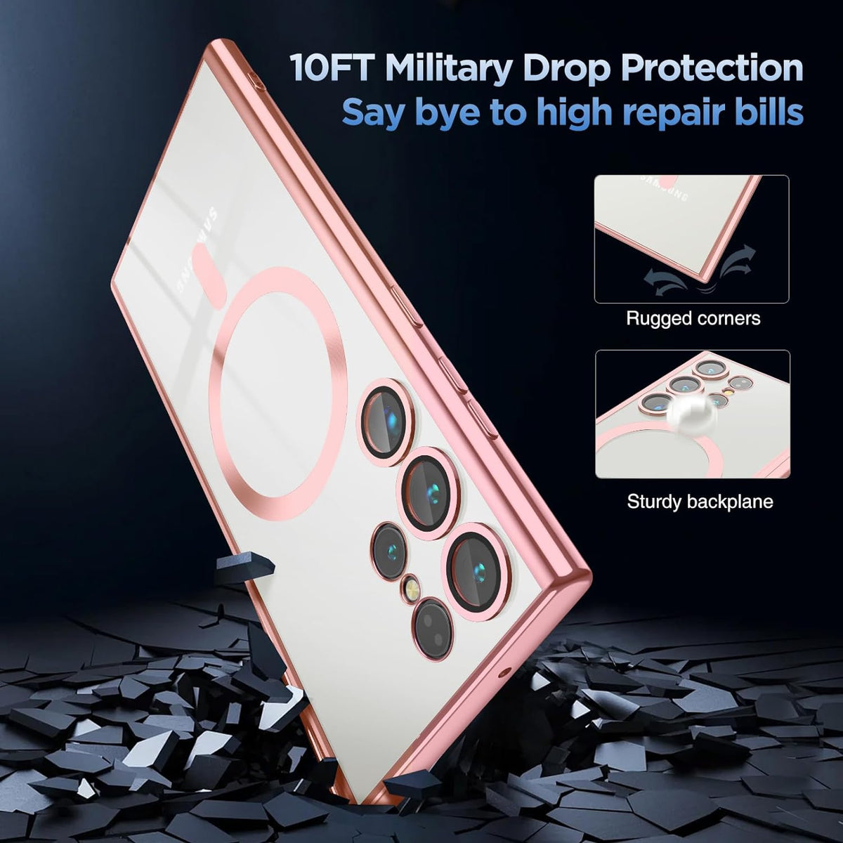 Samsung Galaxy S24 Ultra Case - Pink - Silicone MagSafe Back Cover
