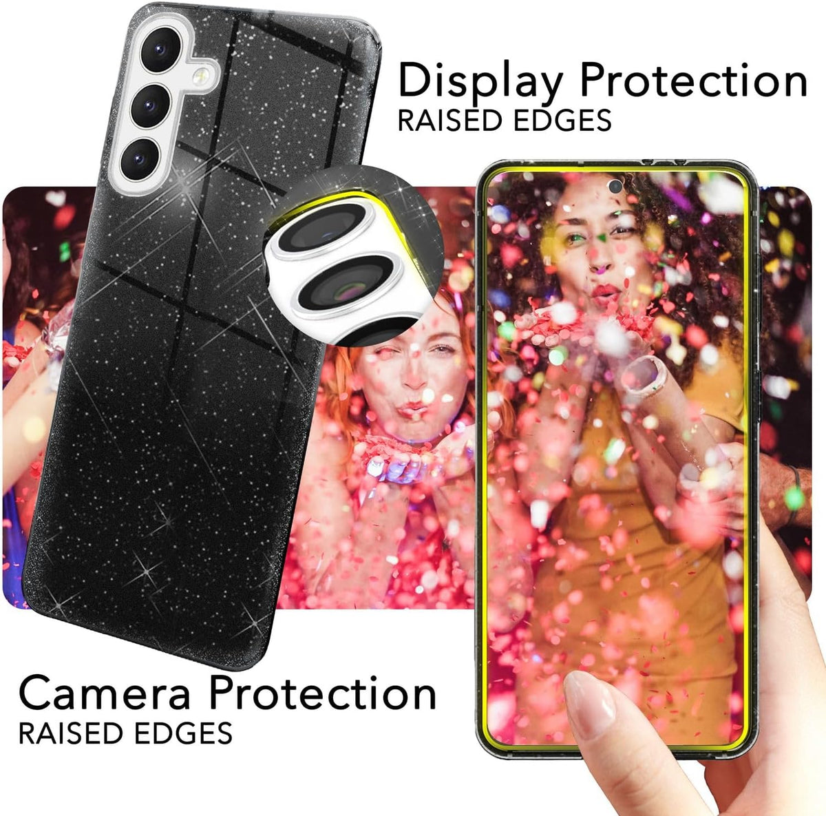 Samsung Galaxy A26 Hoesje - Zwart - Glitter Back Cover