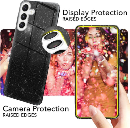 Samsung Galaxy A26 Hoesje - Zwart - Glitter Back Cover