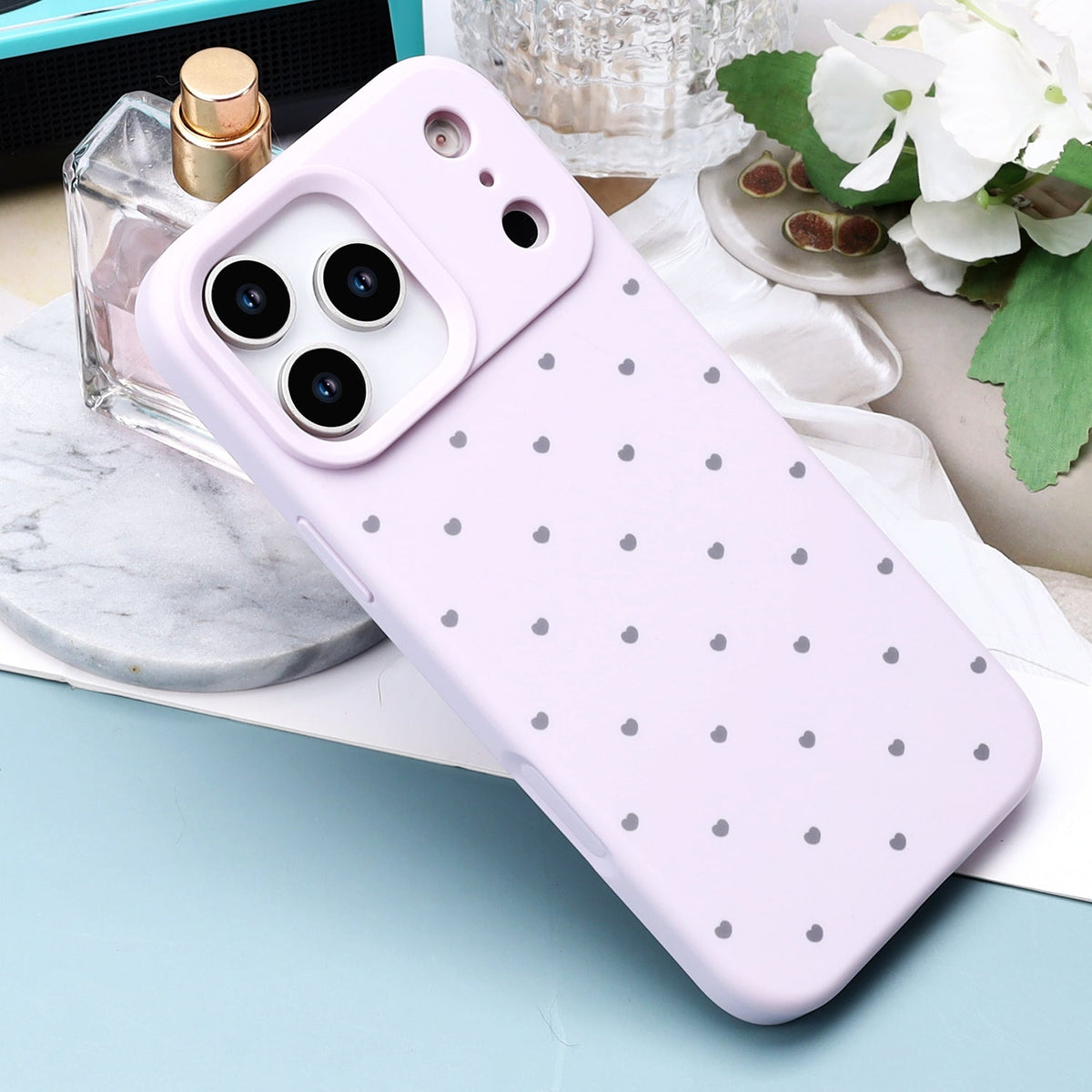 Apple iPhone 17 Pro Max Hoesje - Paars - Hartjes Back Cover