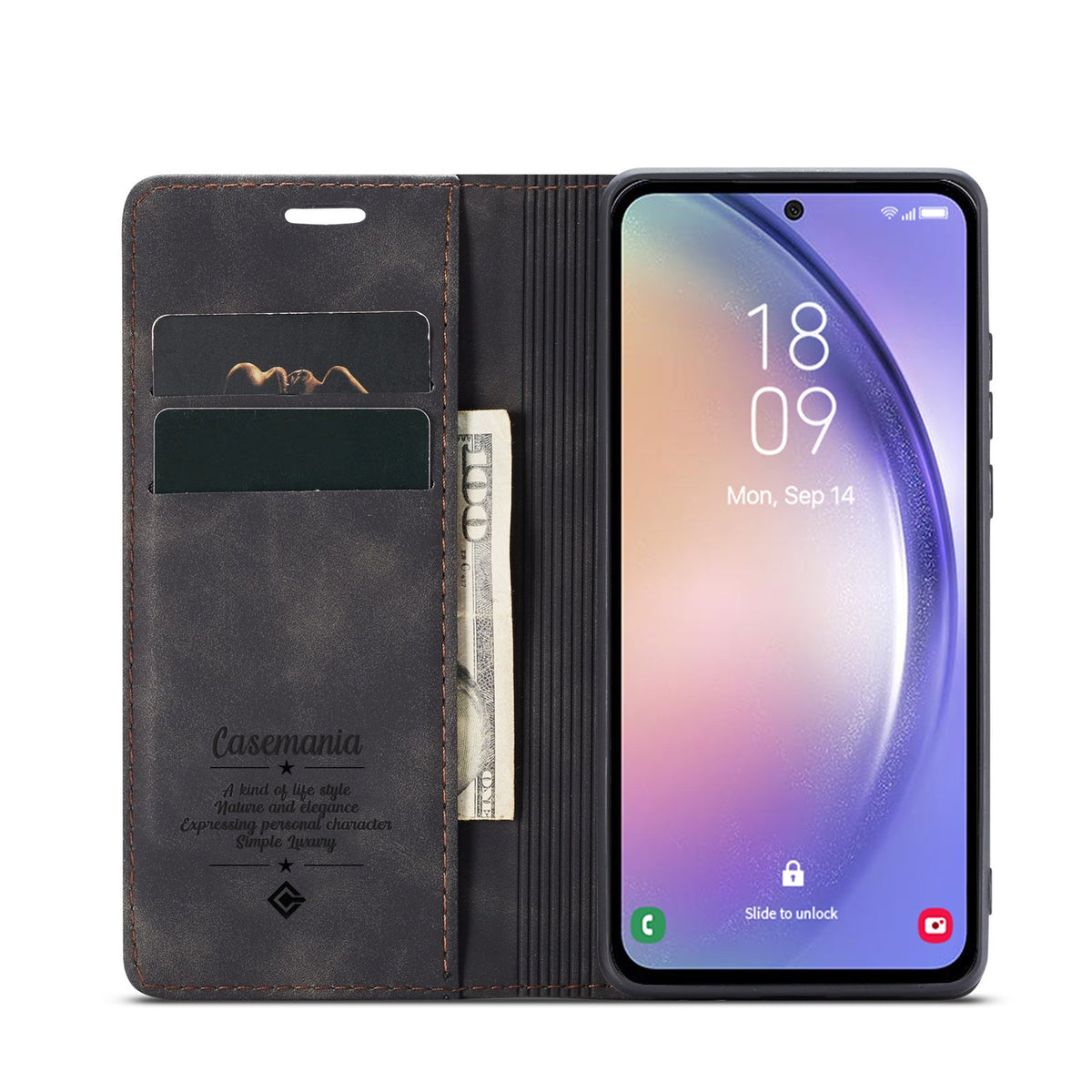 Samsung Galaxy A05s Hoesje - Charcoal Gray - Dunne Bookcase