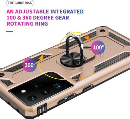 Samsung Galaxy S21 Ultra Hoesje - Goud - Armor Kickstand Back Cover