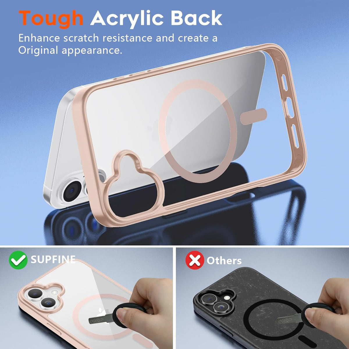 iPhone 16 Hoesje - Roze - Bumper MagSafe - Pink Back Cover