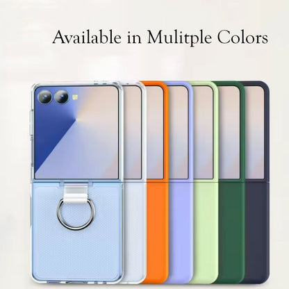 Samsung Galaxy Z Flip 7 Hoesje - Zwart - Liquid Siliconen Ring Back Cover