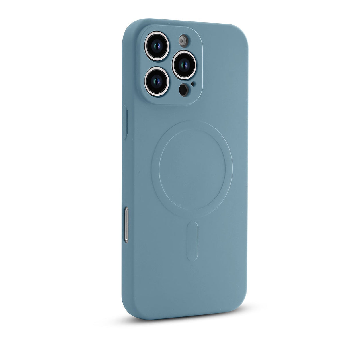 Apple iPhone 16 Pro Max Hoesje - Licht Blauw - Liquid Siliconen MagSafe Back Cover met Magneetring