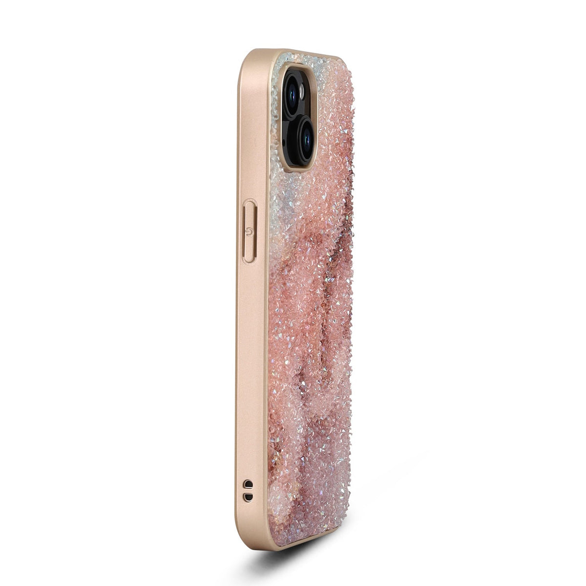Apple iPhone 11 Hoesje - Roze - Diamant Marmer Glitter Back Cover