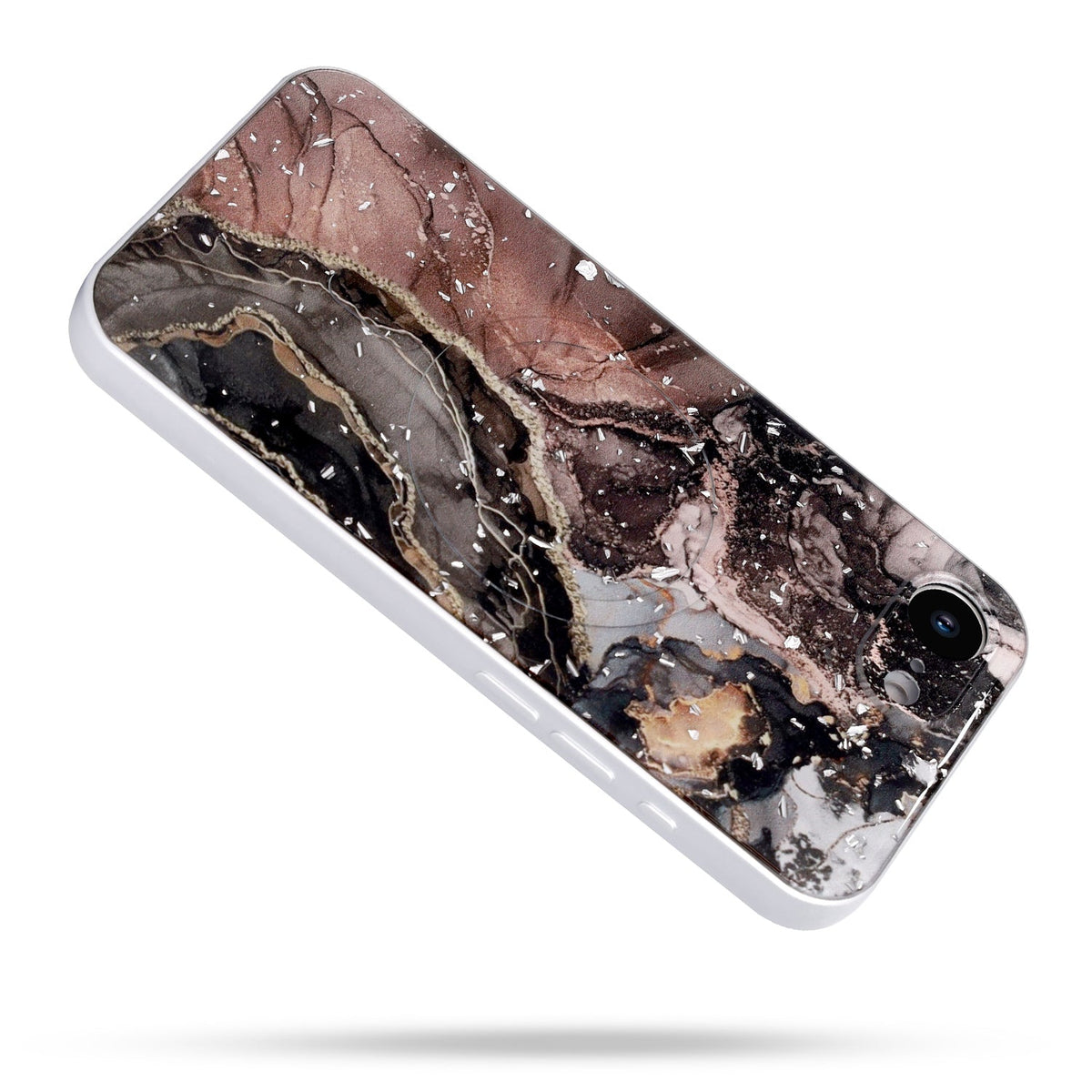 Apple iPhone 16e Case - Black - Marble MagSafe Back Cover