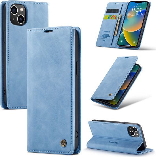 Apple iPhone 14 Case - Sky Blue - Slim Wallet Case