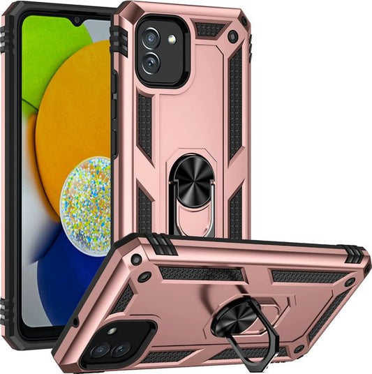 Samsung Galaxy A03 Hülle - Roségold - Armor Ständer Backcover