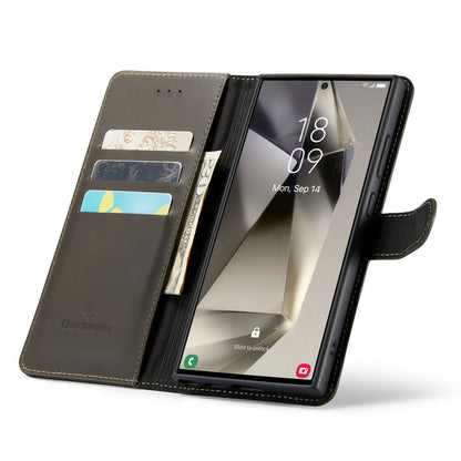 Samsung Galaxy S24 Ultra Hoesje - Emerald Green - Echt Leren 2 in 1 Bookcase