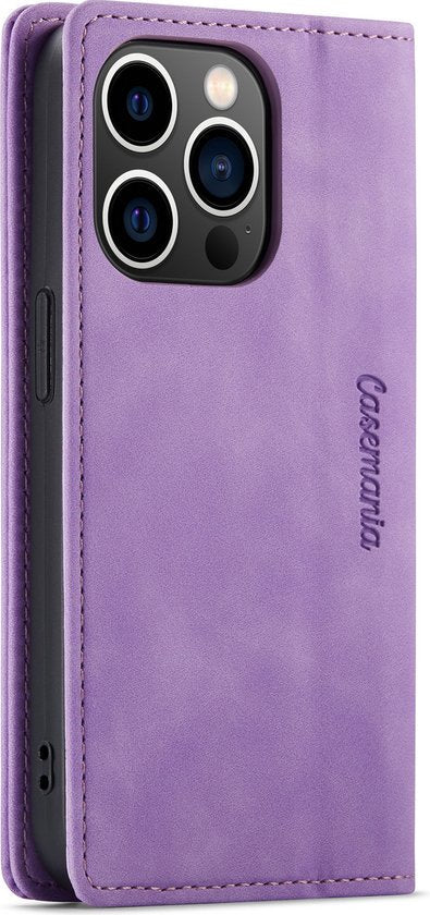 iPhone 14 Pro Hoesje - Bright Lila - Dunne Bookcase