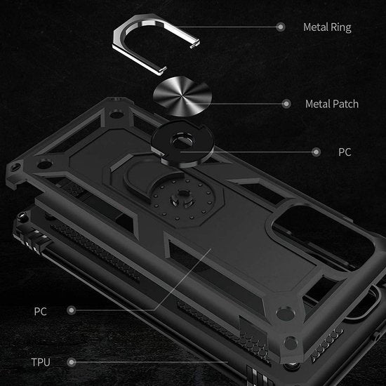 Samsung Galaxy S20 FE Hoesje - Zwart - Armor Kickstand Back Cover
