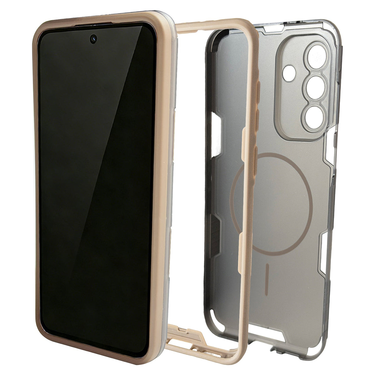 Samsung Galaxy A57 Hoesje - Transparant | Bruin - Frosted Matte Hardcase MagSafe Back Cover