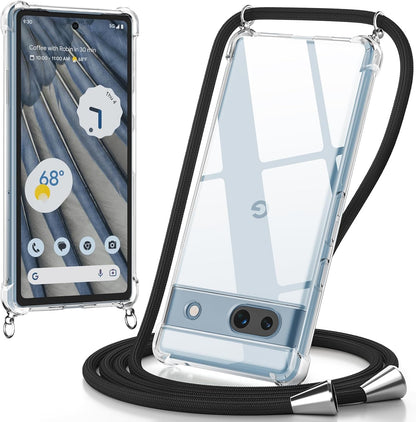 Google Pixel 7A Hülle - Transparent - Silikon-Backcover mit Handykette