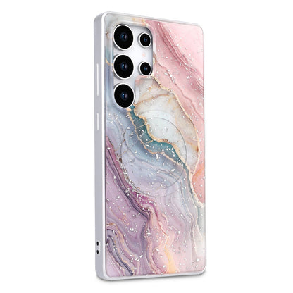Samsung Galaxy S25 Ultra Hoesje - Roze - Marmer MagSafe Back Cover