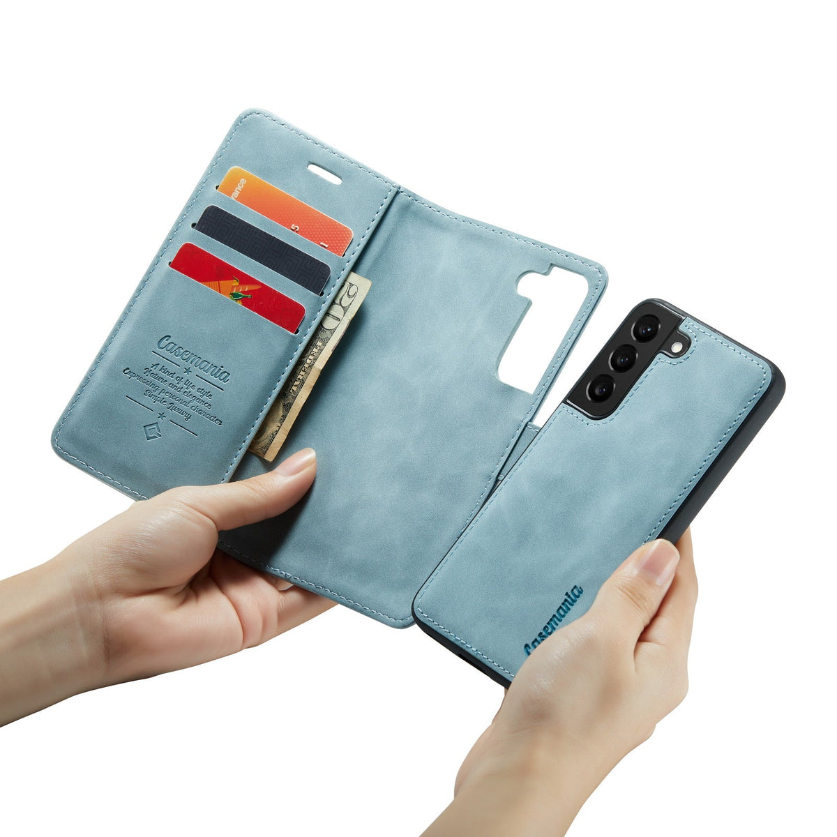 Samsung Galaxy S25/ S24 Hoesje - Aqua Blue - 2 in 1 Bookcase
