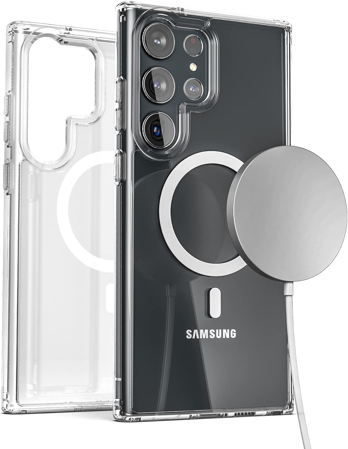 Samsung Galaxy S23 Ultra Hoesje - Transparant - Anti-Shock MagSafe Back Cover