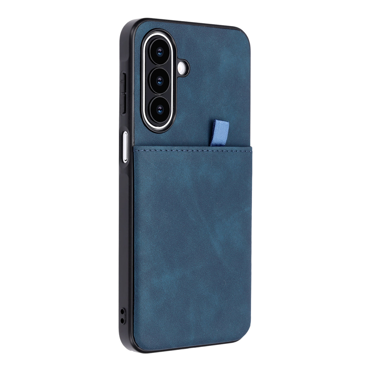 Samsung Galaxy S26 FE Hoesje - Navy Blue - Kunstleren Back Cover met Pull-Tab Pasjeshouder