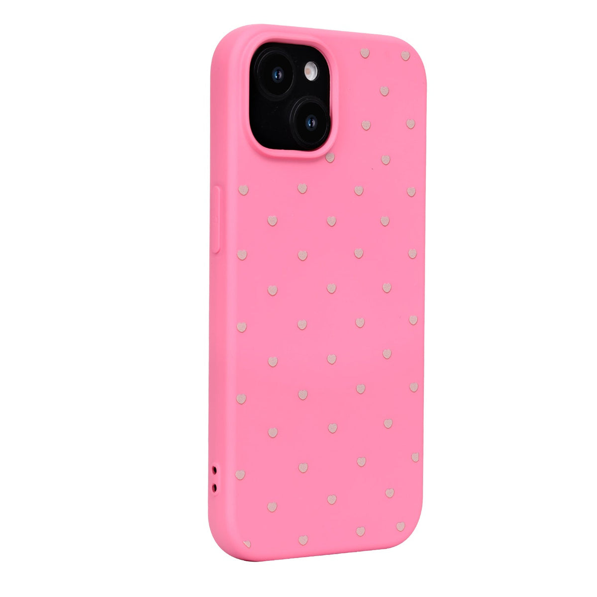 Apple iPhone 15 Hoesje - Neon Roze - Hartjes Back Cover
