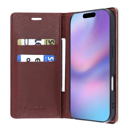 Apple iPhone 18 Pro Max Hoesje - Burgundy Red - Dunne Leather-look Back Cover