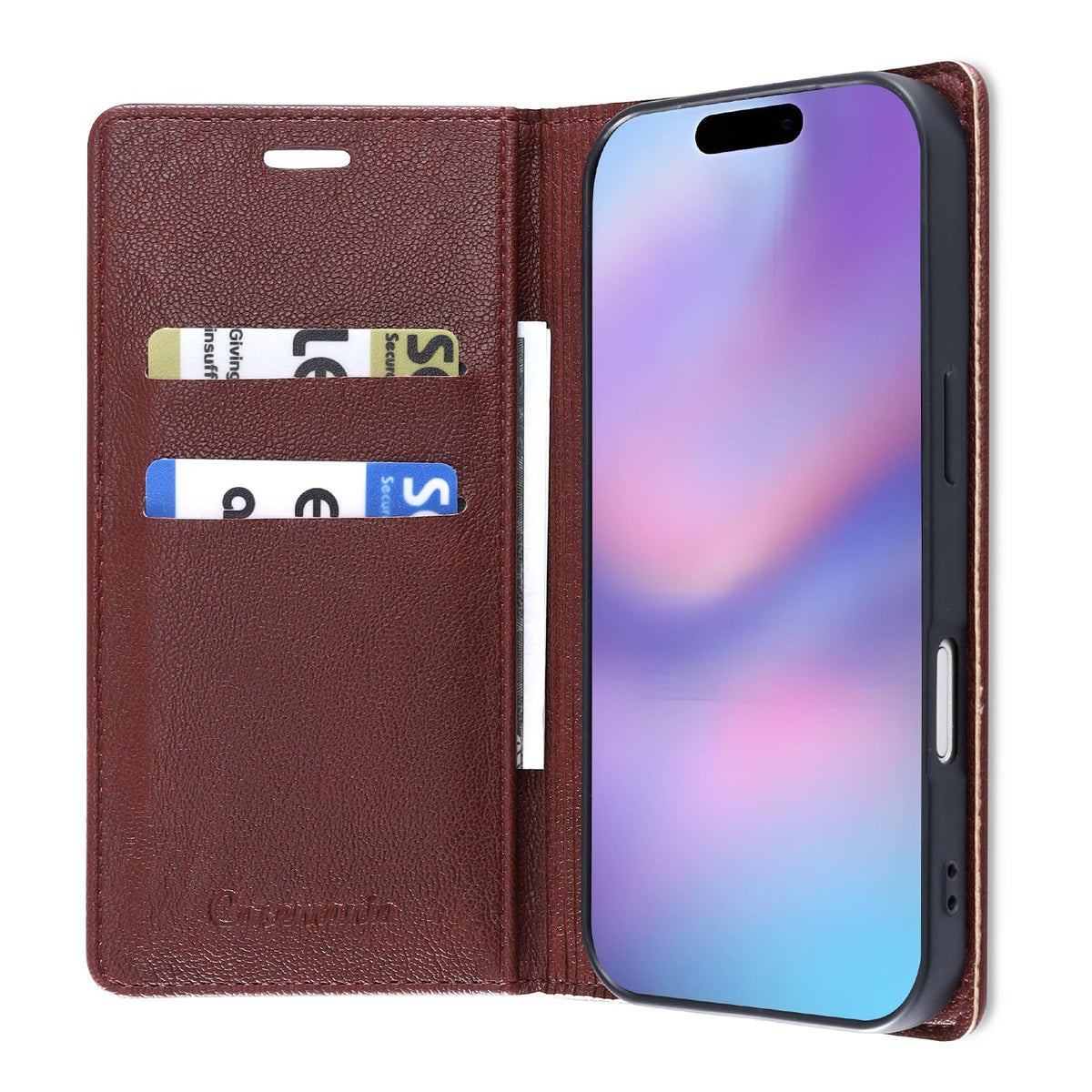 Apple iPhone 18 Pro Hoesje - Burgundy Red - Dunne Leather-look Back Cover
