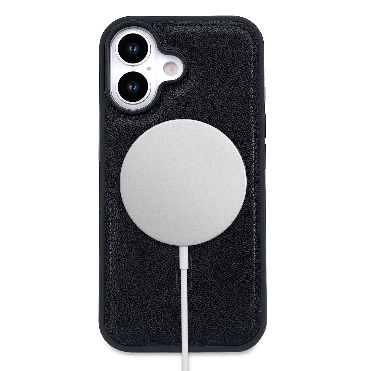 iPhone 17 Hoesje - Onyx Black - 2 in 1 Leather-look Bookcase