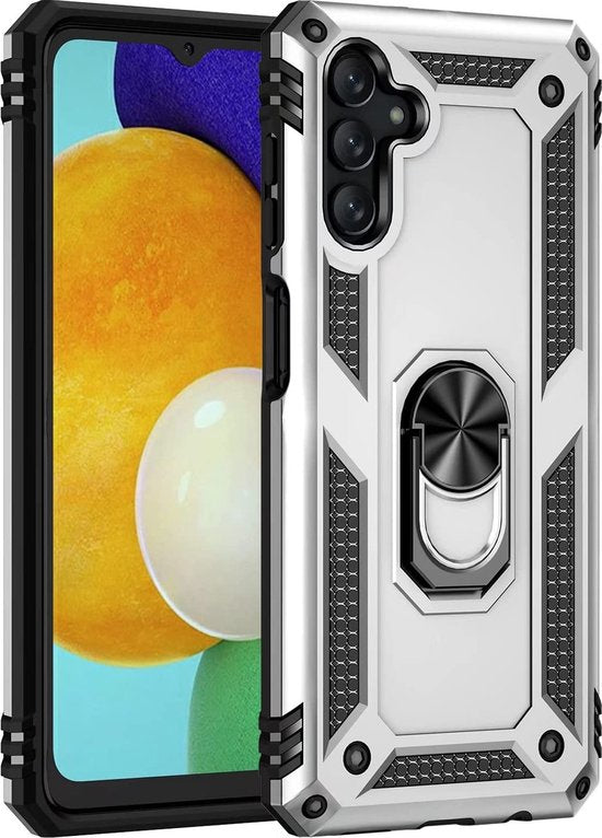 Samsung Galaxy A04S & M13 Hoesje - Grijs - Armor Kickstand Back Cover
