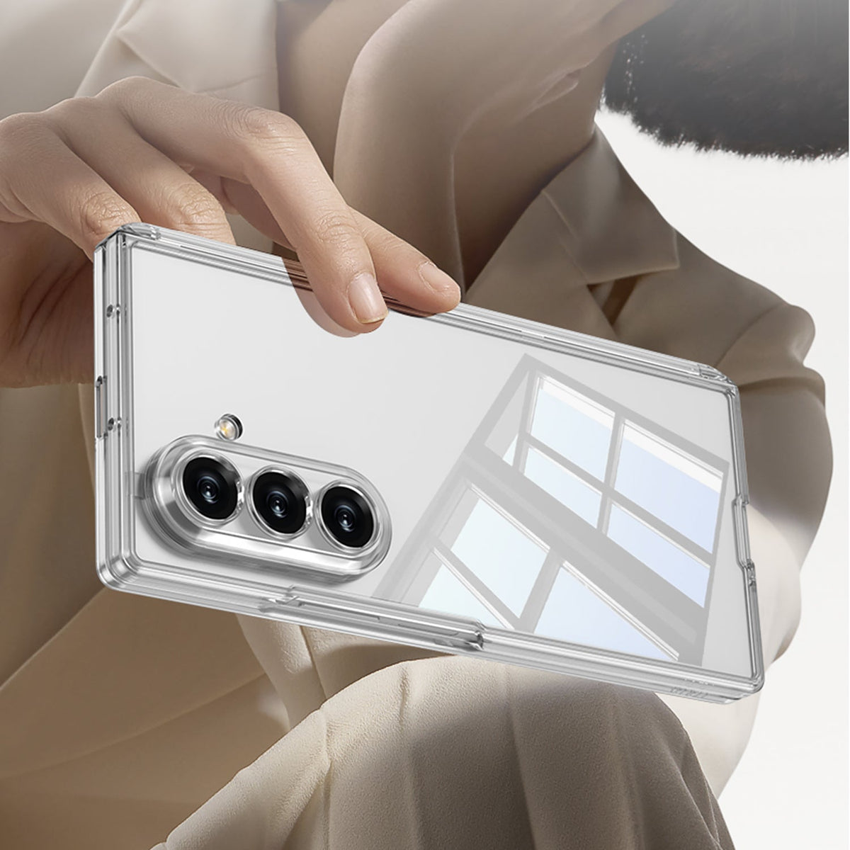 Samsung Galaxy Z Fold8 Ultra Hoesje - Transparant - 360 Graden Full Body Case met Ingebouwde Screenprotector
