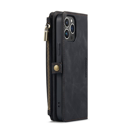 Apple iPhone 15 Pro Max Hoesje - Charcoal Gray - Luxe MagSafe Bookcase met Rits en Telefoonkoord