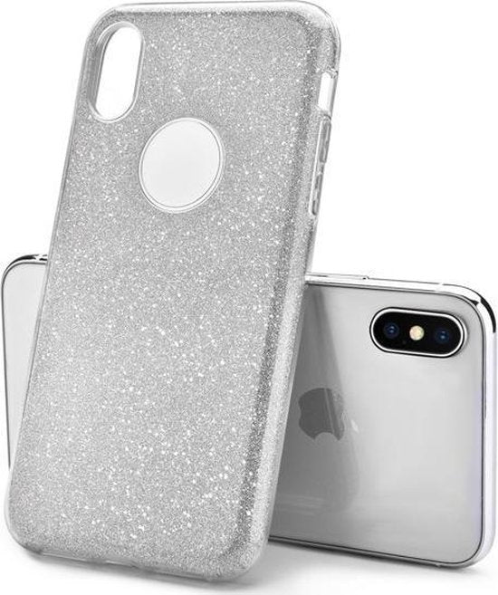 Apple iPhone Xs Max Case - Silver - Glitter Back Cover