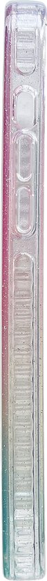 Apple iPhone 14 Pro Hoesje - Roze - Glitter Back Cover