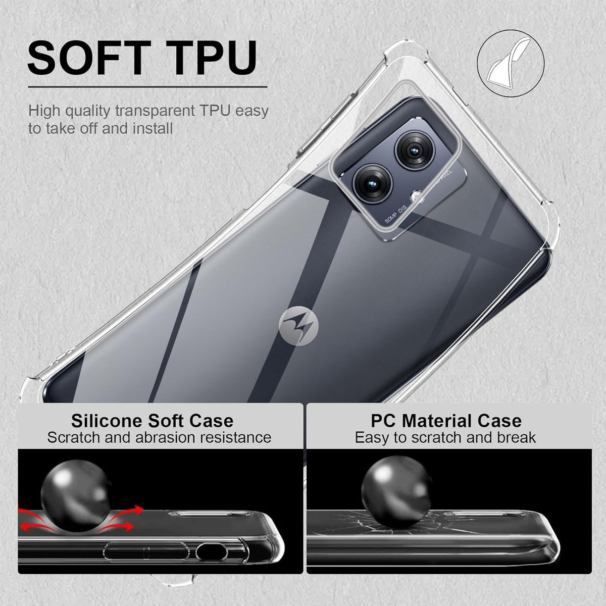 Motorola Moto G54 Hoesje - Transparant - Anti-Shock Back Cover