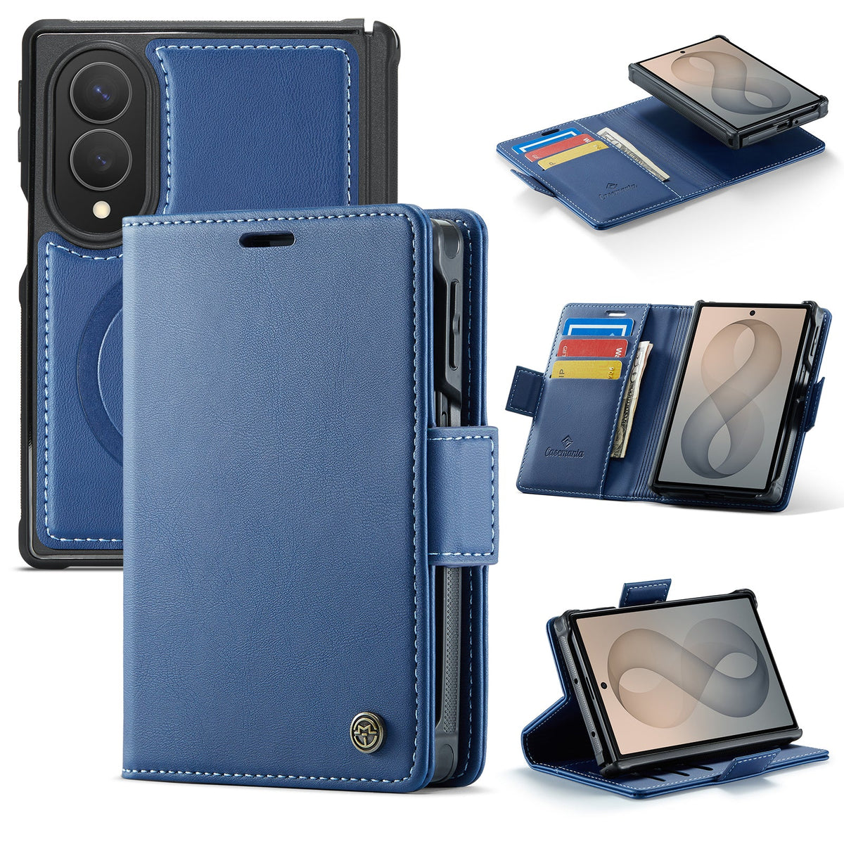 Samsung Galaxy Z Fold8 Hülle - Navy Blue - 2-in-1 MagSafe-Klapphülle mit Kartenfach