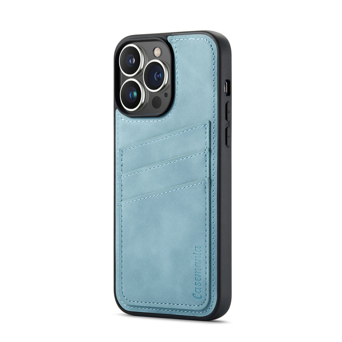 Apple iPhone 14 Pro Max Hoesje - Aqua Blue - Back Cover met Pasjeshouder