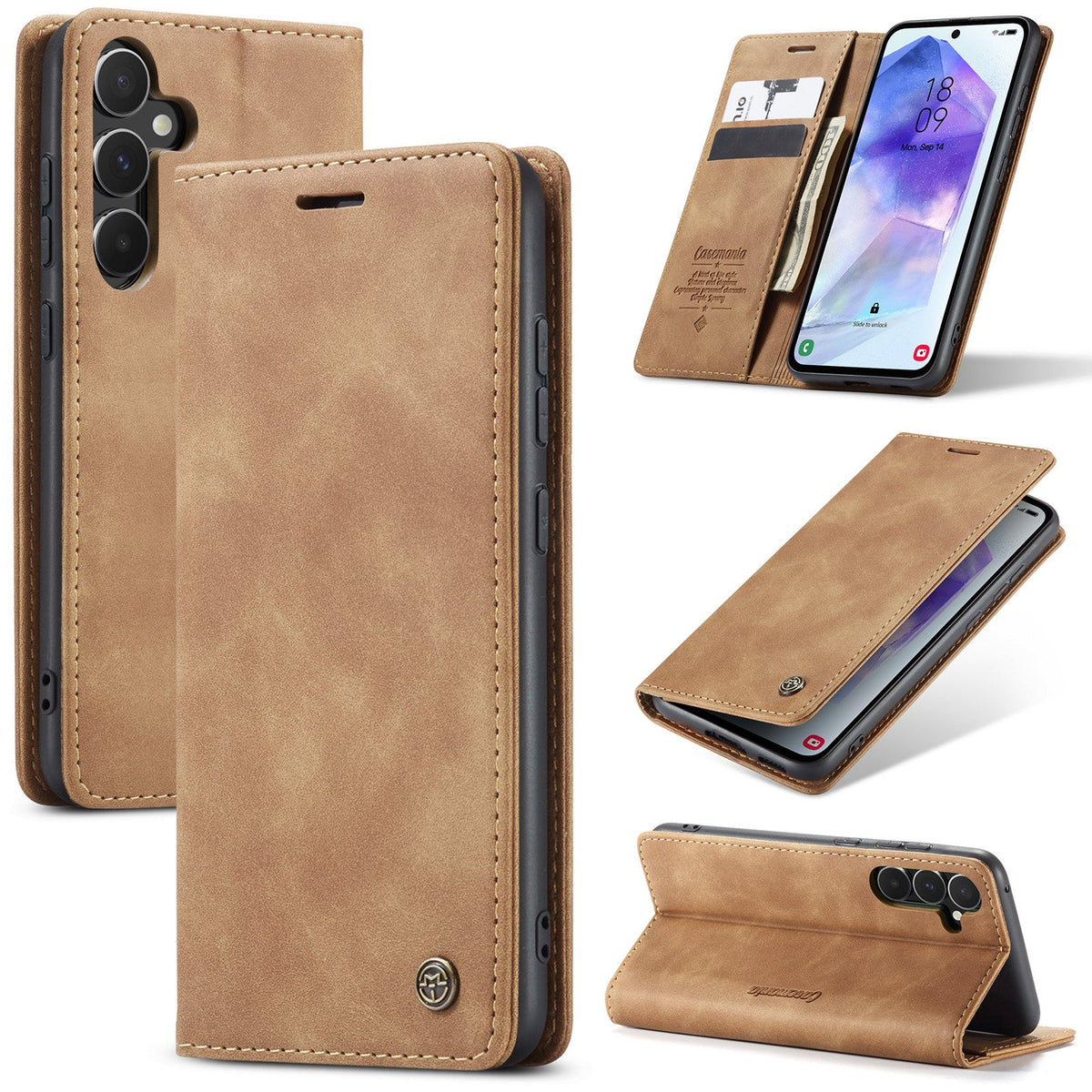 Samsung Galaxy A16 Hoesje - Sienna Brown - Dunne Bookcase
