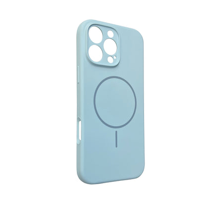 Apple iPhone 16 Pro Hülle - Hellblau - Extra Starke Liquid Silikon MagSafe Backcover mit Magnetring