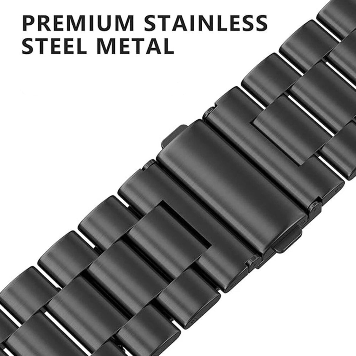 Apple Watch Bandje 44/45/46/49 mm - RVS Metalen Schakelband - Zwart