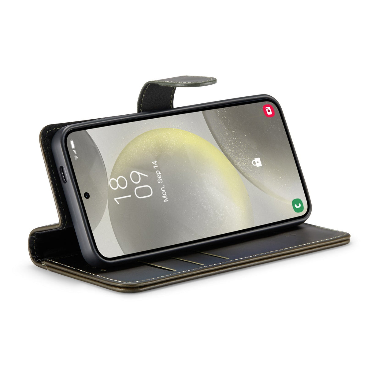 Samsung Galaxy S24 Hoesje - Emerald Green - Echt Leren 2 in 1 Bookcase