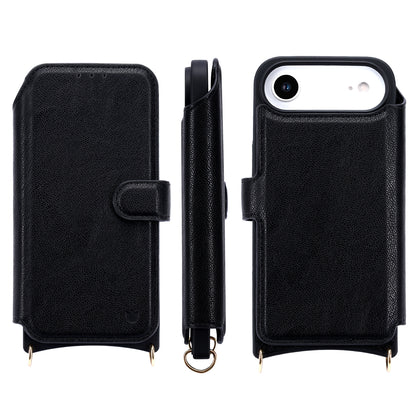 Apple iPhone Air Hoesje - Zwart - 'Amsterdam' Magnetische Wallet Case met Pasjeshouders en