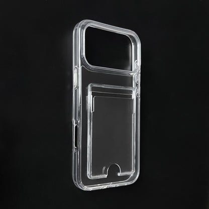 Apple iPhone 17 Pro Max Hülle - Transparent mit Kartenfach - Stoßfestes Backcover mit Kartenfach