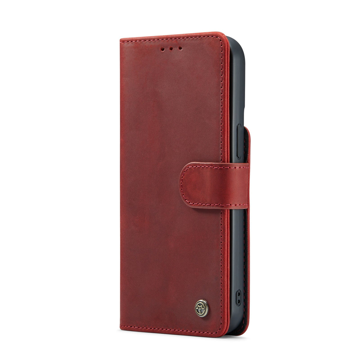 Apple iPhone 15 Pro Hoesje - Crimson Red - Echt Leren 2 in 1 MagSafe Bookcase