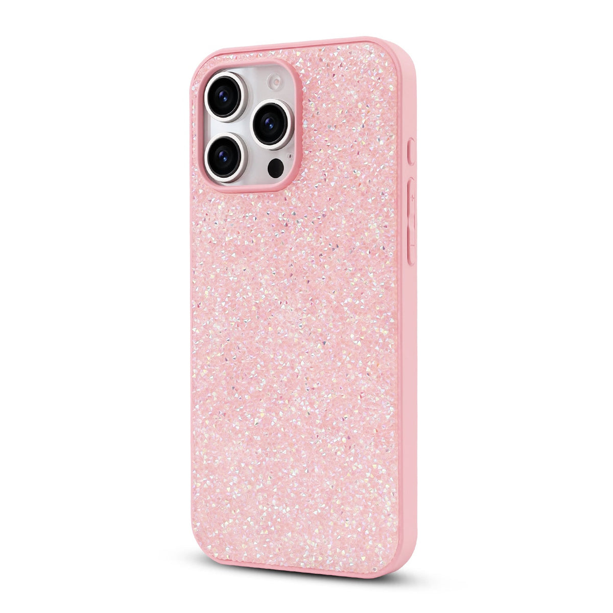 Apple iPhone 16 Pro Hoesje - Roze - Diamant Glitter Back Cover