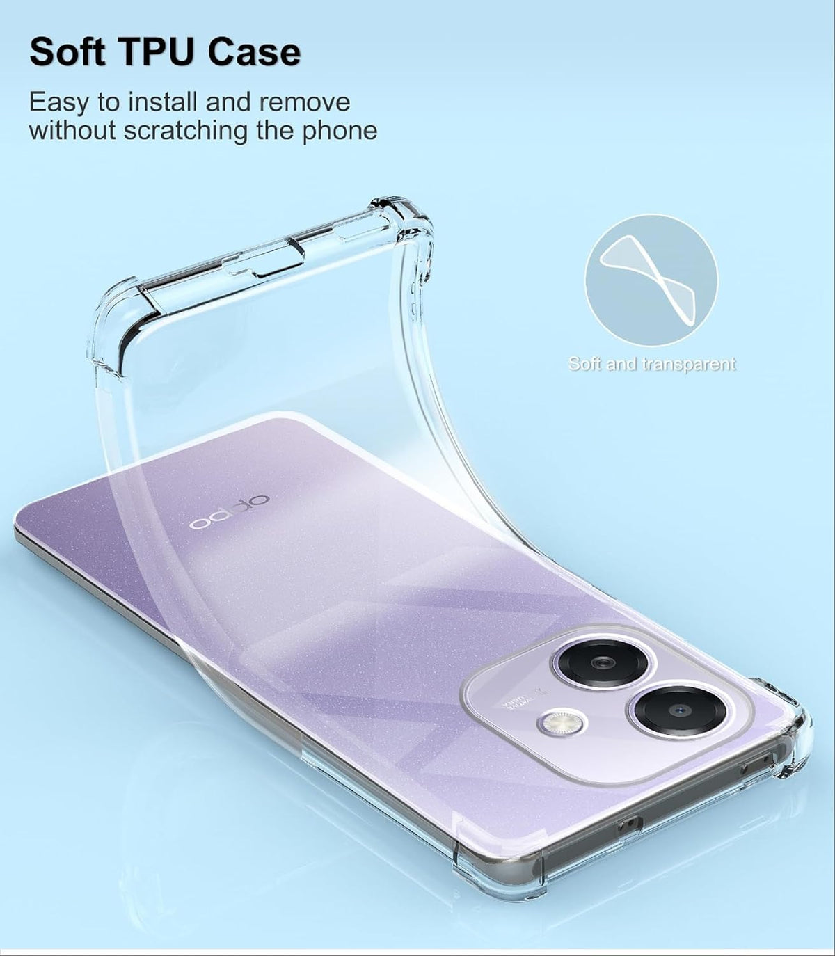 Oppo A60 Hülle - Transparent - Stoßfestes Hybrid-Backcover
