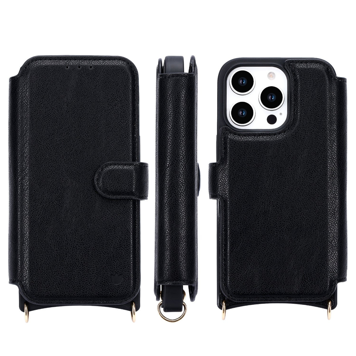 Apple iPhone 16 Pro Max Hoesje - Zwart - CM Amsterdam Back Cover met Telefoonkoord