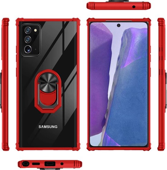 Samsung Galaxy Note20 Case - Red - Armor Kickstand Back Cover