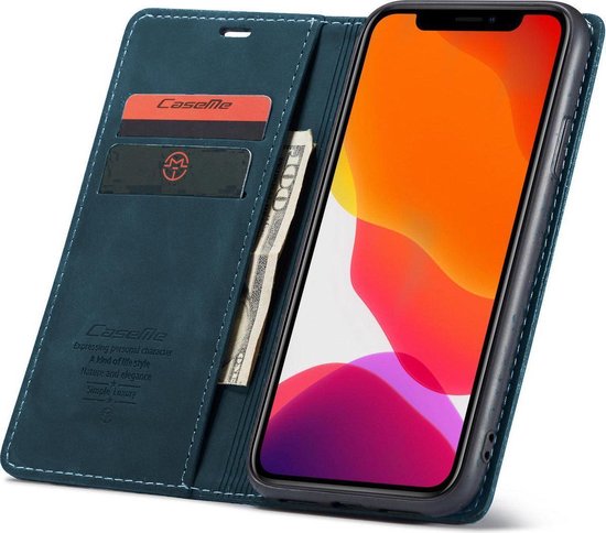 iPhone 11 Hoesje - Navy Blue - Dunne Bookcase