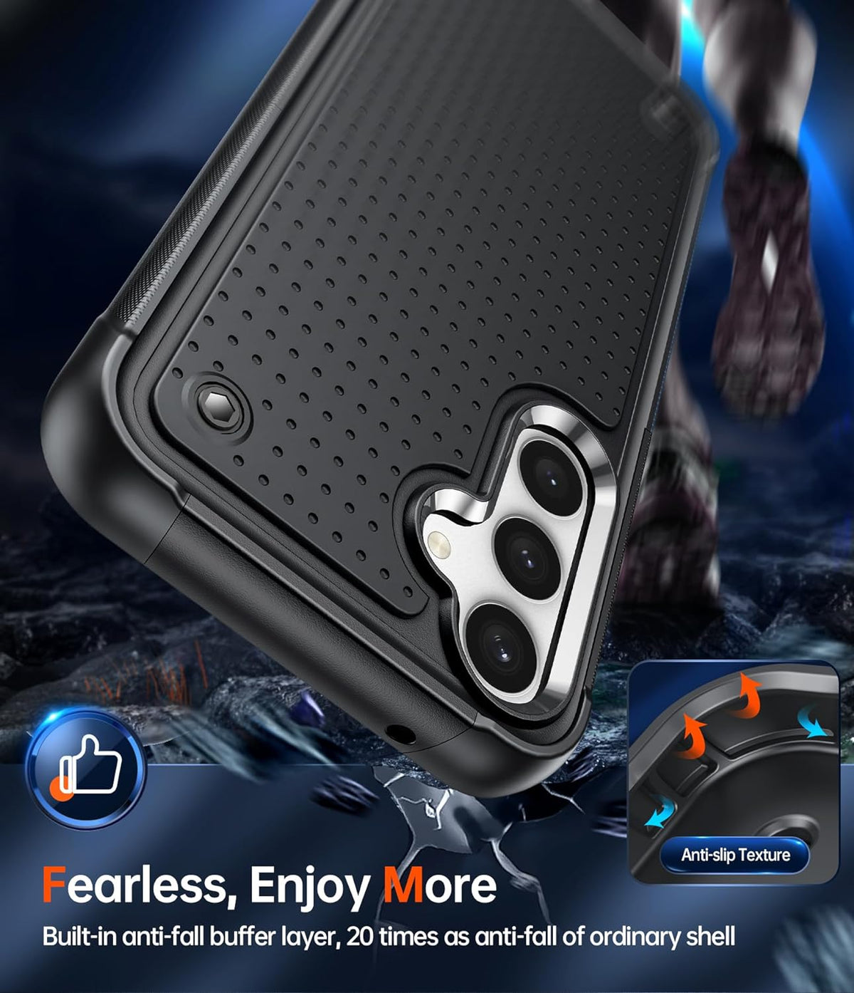 Samsung Galaxy S23 FE Hoesje - Zwart - Armor Back Cover