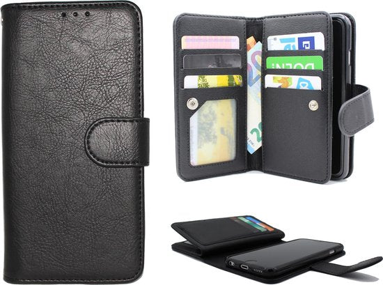 Samsung Galaxy J7 (2017) Hoesje - Zwart - 2 in 1 Bookcase met 10 Kaart Vakken