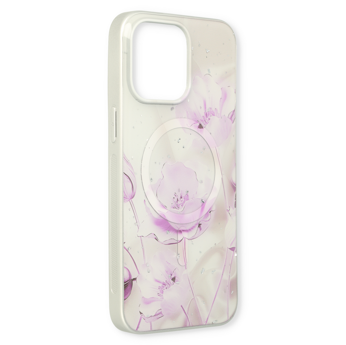 Apple iPhone 15 Plus Hoesje - Paars - Siliconen Marmer MagSafe Back Cover