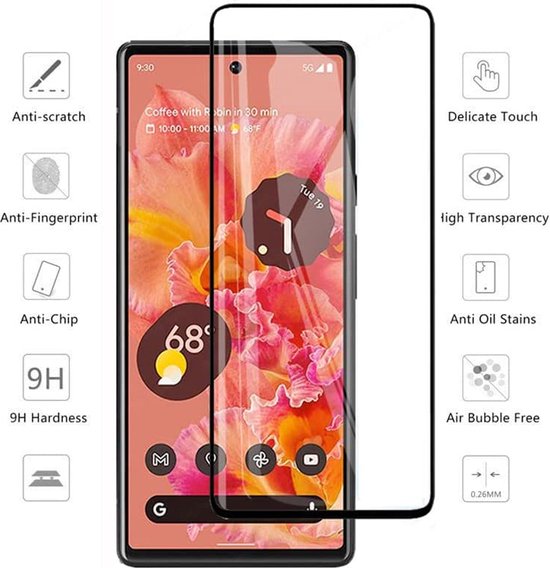 Google Pixel 6A Screenprotector - Full Cover - 2 Stuks
